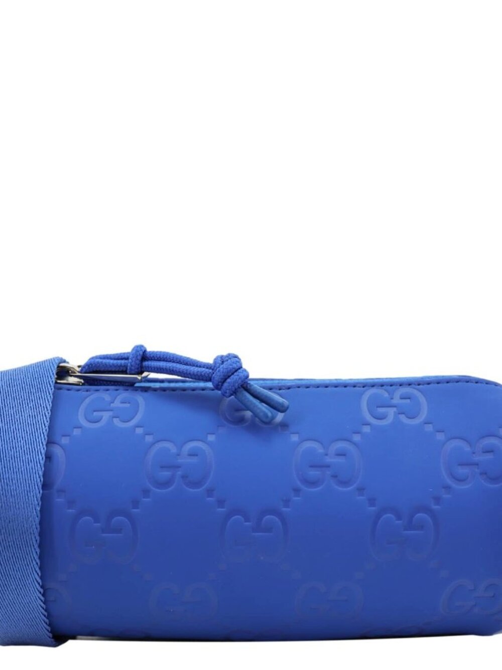 Gucci  Edge Cylinder Mini GG Matte Rubber Fabric Shoulder Bag Blue 834248